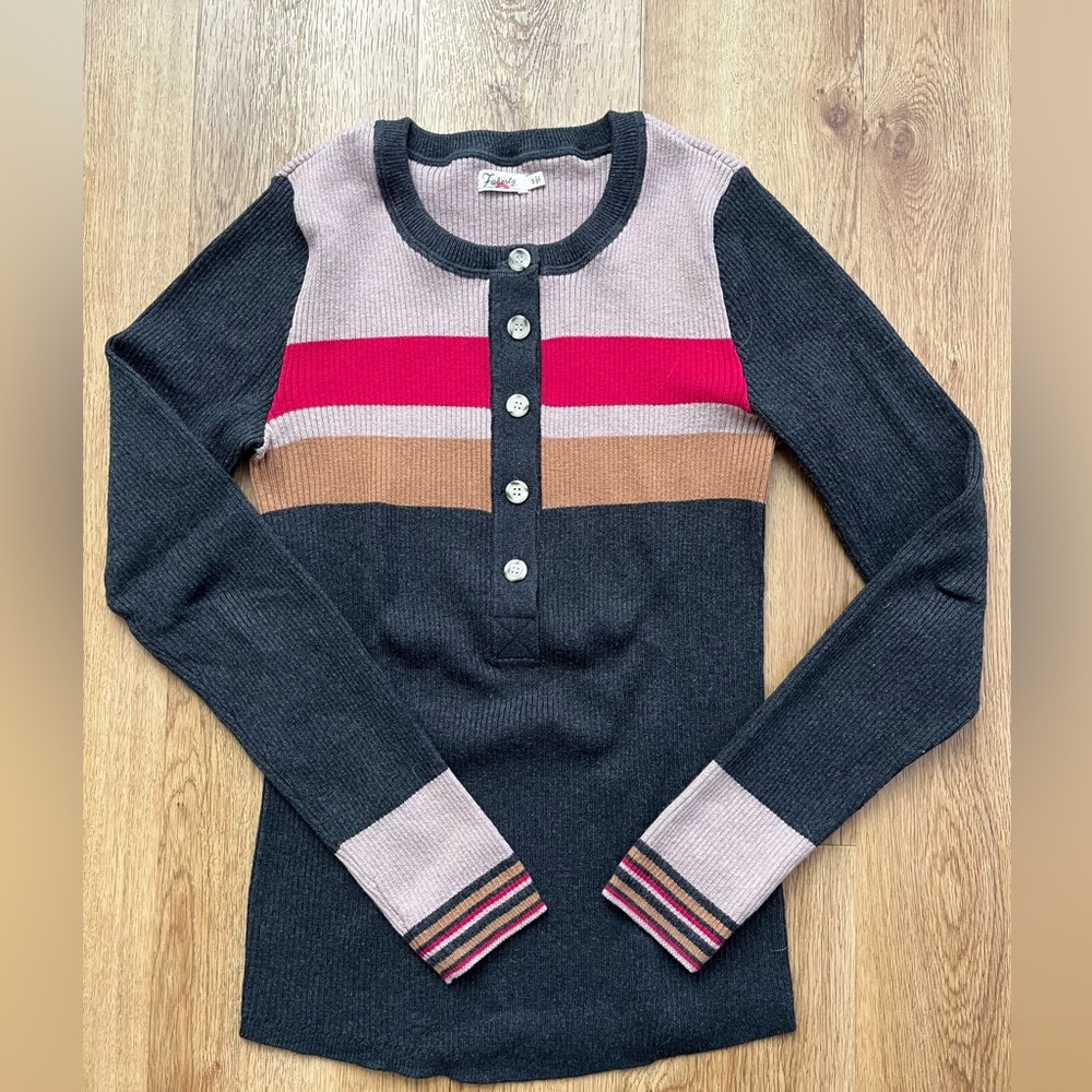 Faherty Mikki Henley Sweater sz Small